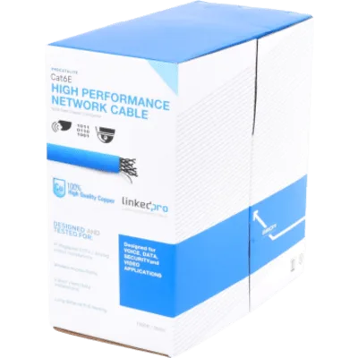 Cable de Red UTP / Cat6 / 24 AWG / 305 m (1000 ft) / 100% Cobre / 250 MHz / CM / Interior / Azul