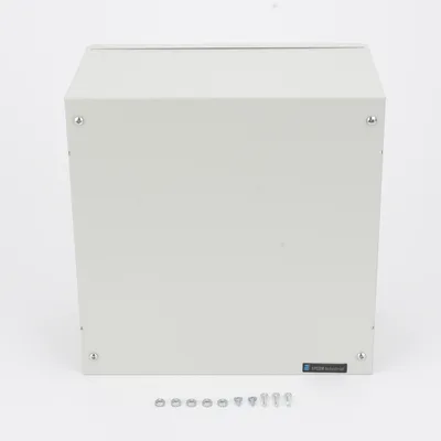Gabinete Metálico de Resguardo / 26 x 15 x 26 cm / Lámina Frío Calibre 22 / Cerradura Frontal / 4 Accesos de Cableado / Interior / Blanco