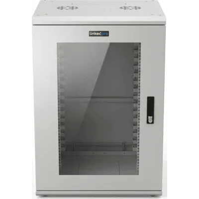 Gabinete Rackeable / 18U / 19 in / Puerta Cristal / Carga 750 Kg / 600x605x930 mm (23.6x23.8x36.6 in) / 3.05 ft Alto