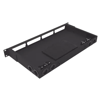 Distribuidor de Fibra Óptica / 19 Pulgadas / 1UR / 24 Fibras / 4 Placas Acopladoras / 1.58 x 0.14 x 0.84 pies