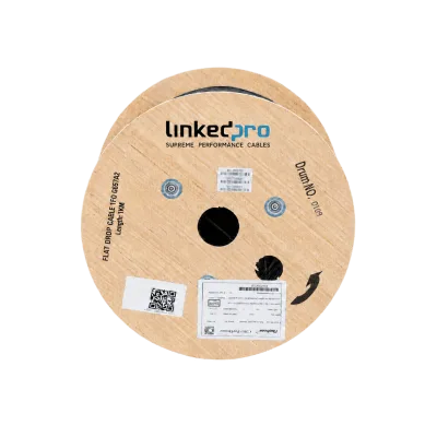 Cable Fibra Óptica Drop FTTH / 1 Hilo Monomodo G.657A2 / Interior LSZH Negro / 1 km / Dieléctrico FRP