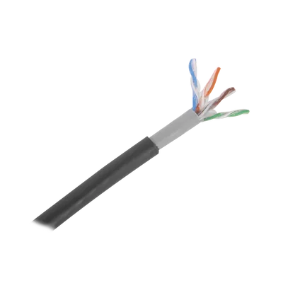 Bobina de Cable Cat5E / 305 m (1000 pies) / Gel para Intemperie / Doble Forro / Bajo Tierra / UL / Negro