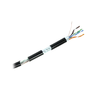 Bobina de Cable / Cat5e / FTP / 305 m (1000 pies) / Blindado / Intemperie CMX / 24 AWG / Cobre / Negro