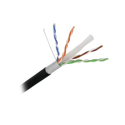 Cable Cat6+ / Calibre 23 AWG / UTP Doble Chaqueta con Gel / Intemperie UV / 305 m (1000 pies) / Negro