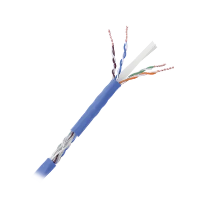 Bobina de Cable Cat6+ / 1000m (3280.84 ft) / Calibre 23 AWG / 250 MHz / Sin Blindaje / PVC CM / Azul