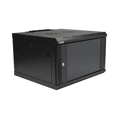 Gabinete de Pared / 6U / 19 Pulgadas / 600 x 550 x 382 mm / Cristal Templado 5 mm / Carga 60 kg / IP20
