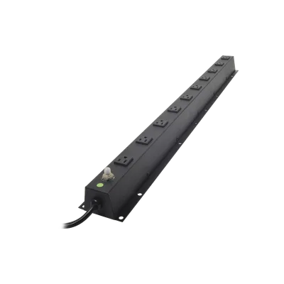 PDU Vertical / 10 Contactos NEMA 5-15R / 120Vca 15A / 2.5m Cable / 3.1 x 37.5 x 3.9 in