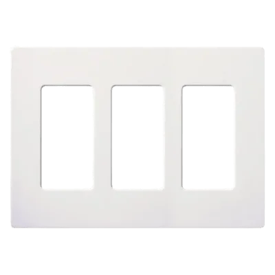 Placa de Pared Decorativa / 3 Espacios / Sin Tornillos Visibles / Perfil Sobredimensionado 7.6 mm / Acabado Blanco Brillante