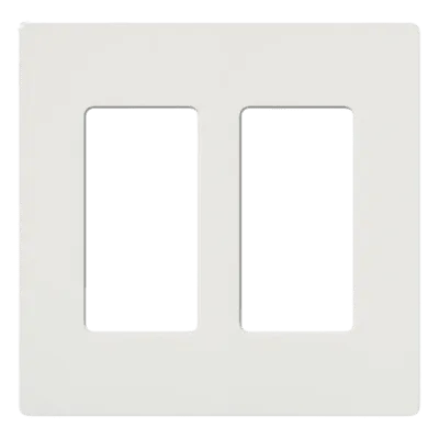 Placa de Pared Decorativa / 2 Espacios / Sin Tornillos Visibles / Perfil Sobredimensionado 7.6 mm / Blanco Brillante