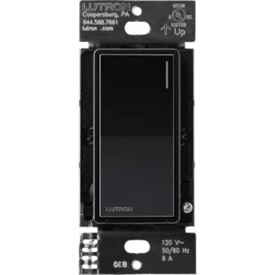Interruptor Inteligente On/Off / 8 A Iluminación / 5.8 A Motor / Neutro Requerido / LED Ajustable / RadioRA 3 / Negro