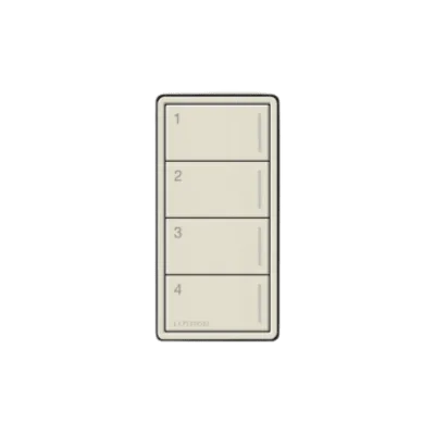 Botonera Sunnata de 4 botones para caja de pared, retroiluminada y grabable, RadioRA 3, color Taupe