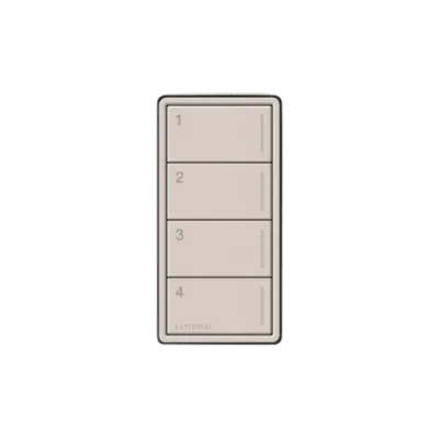 Botonera de Pared / 4 Botones / Retroiluminada / Grabable / RadioRA 3 / Color Taupe