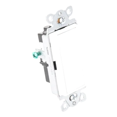 Interruptor de Pared Unipolar / 15 A / 120/277 V / Accionamiento Paleta / Acabado Snow Satinado