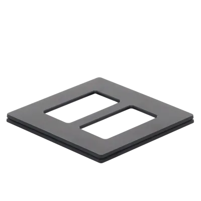 Placa de Pared / 2 Espacios / Diseño sin Tornillos Visibles / Acabado Satinado Midnight / Compatible Atenuadores y Controles Lutron
