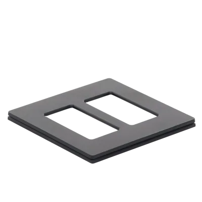 Placa de Pared / 2 Espacios / Diseño sin Tornillos Visibles / Acabado Satinado Midnight / Compatible Atenuadores y Controles Lutron