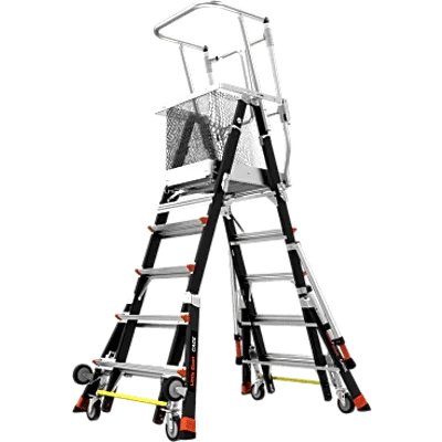 Escalera con Jaula de Seguridad de 5-9 ft (1.5-2.74 m)/ Tipo IAA / Capacidad 375 lbs (170 kg) / Control de Descenso.