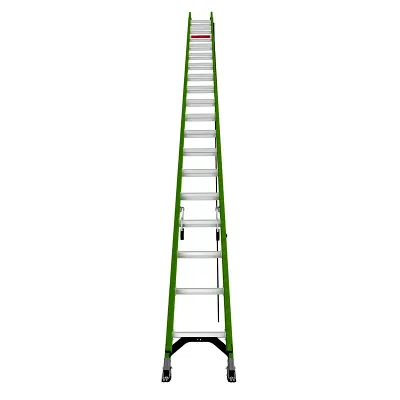 Escalera de Extensión / Fibra de Vidrio y Aluminio / 10.9 m (35.8 ft) / Capacidad 375 lb (170 kg) / Estabilizadores Niveladores Integrados / Certificación ANSI-OSHA
