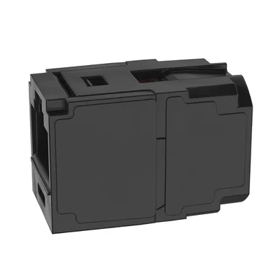 Módulo Acoplador / Mini-Com / Categoría 6A / RJ45 a RJ45 / Negro / PoE++ / 2500 Ciclos