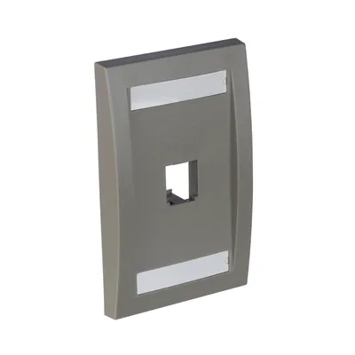 Placa de Pared Vertical / 1 Puerto Mini-Com / 69.8 x 114.3 mm / 2.75 x 4.5 pulg. / Color Gris / Perfil Elevado Ejecutivo