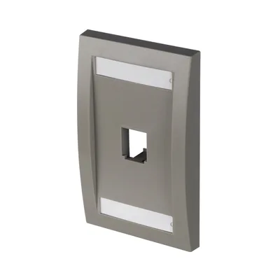Placa de Pared Vertical / 1 Puerto Mini-Com / 69.8 x 114.3 mm / 2.75 x 4.5 pulg. / Color Gris / Perfil Elevado Ejecutivo