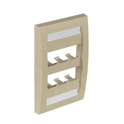 Placa de Pared Vertical / 6 Puertos Mini-Com / ABS / 2.75 x 4.5 pulg. / Marfil