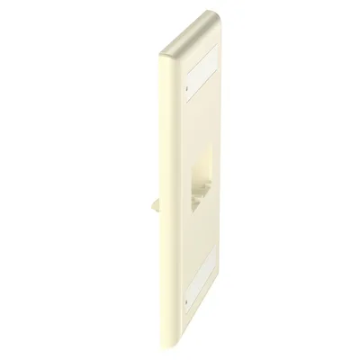 Placa de Pared Vertical / 2 Puertos Mini-Com / Diseño Plano / 69.8 x 114.3 mm (2.75 x 4.5 in) / Marfil