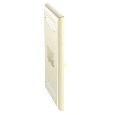 Placa de Pared Vertical / 2 Puertos Mini-Com / Diseño Plano / 69.8 x 114.3 mm (2.75 x 4.5 in) / Marfil