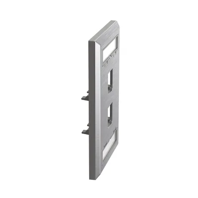 Placa de Pared Vertical / Acero Inoxidable Grado 304 / 2 Puertos Mini-Com / 2.75 x 4.5 in / Espacios para Etiquetas