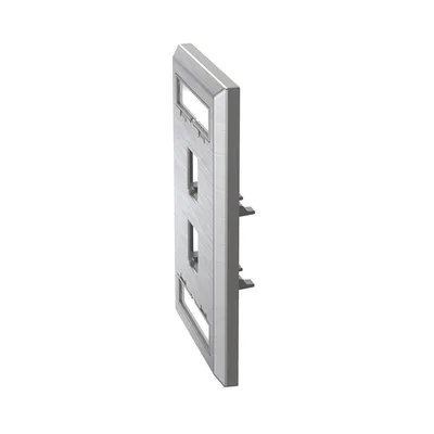 Placa de Pared Vertical / Acero Inoxidable Grado 304 / 2 Puertos Mini-Com / 2.75 x 4.5 in / Espacios para Etiquetas