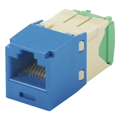 Conector Jack RJ45 / Categoría 6 / 8 Posiciones 8 Cables / 28-30 AWG / Sin Herramienta Impacto / PoE / T568A-B / Azul