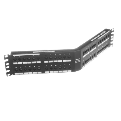 Panel de Parcheo de Impacto / Cat 6A / 48 Puertos / 2UR / Angulado / 500 MHz / 100 m (328 ft)