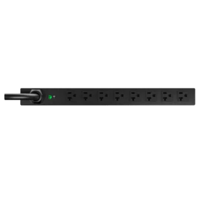 PDU ES2P Monitoreable (MI) para Distribución de Energía, Enchufe de Entrada NEMA 5-20P, Con 8 Salidas 5-20R, Horizontal 19in, 120 Vca, 20 Amp, 1 UR