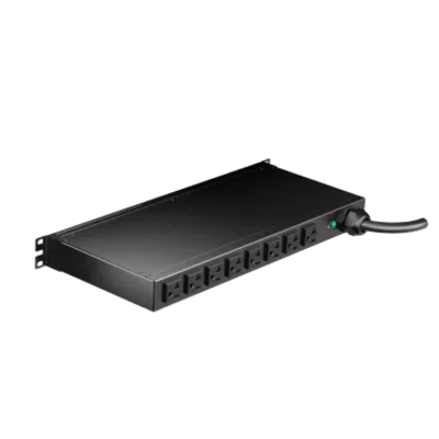 PDU ES2P Monitoreable (MI) para Distribución de Energía, Enchufe de Entrada NEMA 5-20P, Con 8 Salidas 5-20R, Horizontal 19in, 120 Vca, 20 Amp, 1 UR