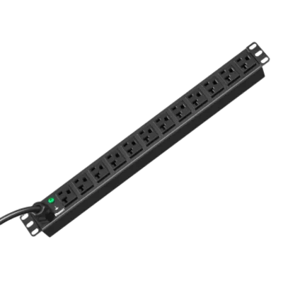 PDU ES2P Básico para Distribución de Energía, Enchufe de Entrada NEMA L5-20P, Con 12 Contactos NEMA 5-20R, Instalación Horizontal de 19in, 1UR, 20 Amp, 120 Vca