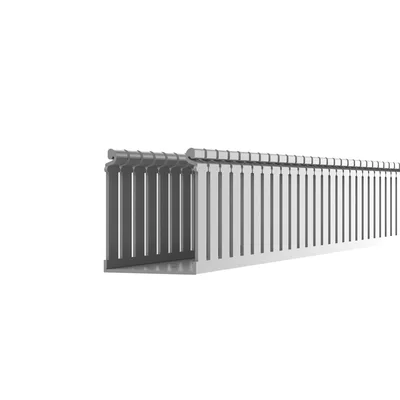 Canaleta Ranurada con Tapa / Tipo F / 108 mm Ancho / 79.2 mm Alto / 6.6 ft (2 m) Largo / Gris Claro