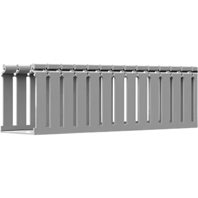 Canaleta Ranurada de PVC con Tapa / 44.5 mm Ancho / 41.1 mm Alto / 2 m (6.56 ft) Largo / Grado V-0 / Gris
