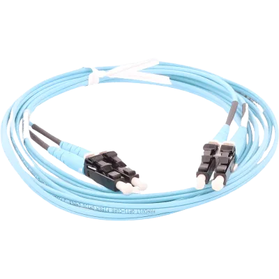 Jumper de Fibra Optica Multimodo 50/125 OM3, LC-LC Duplex, OFNR (Riser), Color Aqua, 35 Metros (114.83 Pies)