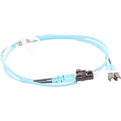Jumper de Fibra Optica Multimodo 50/125 OM3, LC-LC Duplex, OFNR (Riser), Color Aqua, 35 Metros (114.83 Pies)