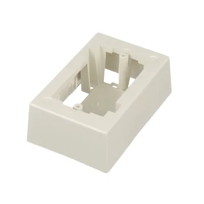 Caja de Pared Superficial / ABS Resistente / 5.09 x 3.34 x 1.75 in / Salidas 1/2, 3/4, 1 in / Blanco Mate
