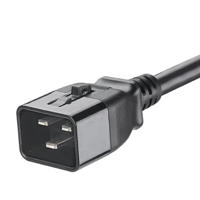 Cable de Alimentación / IEC C20 a C19 / Bloqueo Dual / 15 AWG / 16A 250V / 60 cm (2 pies) / Paquete 10 pzas