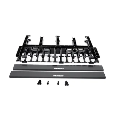 Organizador de Cables Horizontal / Alta Densidad / Doble Frontal y Posterior / Rack 19in / 1UR / Negro