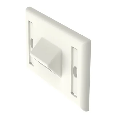 Placa de Pared Horizontal / 2 Puertos Keystone / Blanco Mate / 2.75 x 4.5 pulg.
