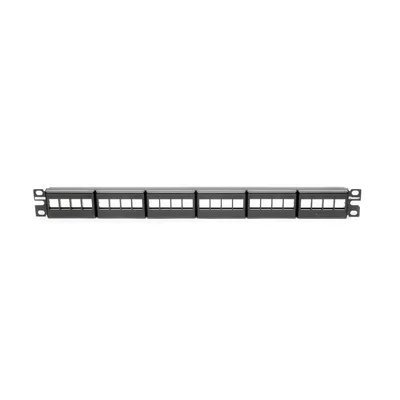 Panel de Parcheo Modular / 24 Puertos / 1UR / Acero Inoxidable / 19' EIA / 1.72' Altura
