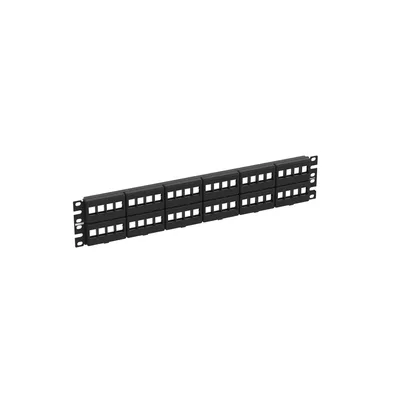 Panel de Parcheo Modular / 48 Puertos / 2UR / 19' Ancho / Acero Inoxidable y ABS / ROHS
