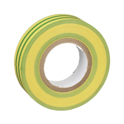 Cinta Eléctrica de Aislamiento / PVC 0.13 mm (5 mil) / 19.05 mm x 20.12 m (66 ft) / Adhesivo a Presión / Amarillo/Verde