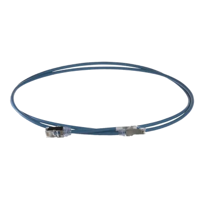 Patch Cord Cat6A / 28 AWG Diámetro Reducido / S/FTP Blindado / CM/LS0H / 0.20 m (0.66 pies) / Azul