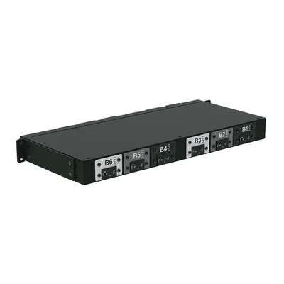 PDU Básico para Rack / 6 Salidas C19 / Entrada Trifásica 50 A / 208 Vca / Horizontal 1U / 19 in