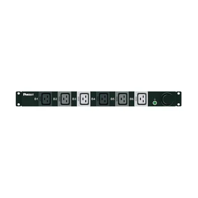 PDU Básico para Rack / 6 Salidas C19 / Entrada Trifásica 50 A / 208 Vca / Horizontal 1U / 19 in
