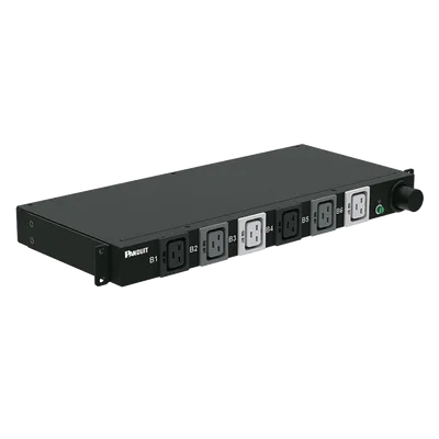 PDU Básico para Rack / 6 Salidas C19 / Entrada Trifásica 50 A / 208 Vca / Horizontal 1U / 19 in