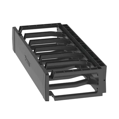 Organizador de Cables Horizontal / Rack 19 pulgadas / 2UR / Cubierta Magnética Doble Bisagra / Aberturas para Cat 6 y 6A / 484 x 90 x 202 mm (19 x 3.5 x 7.9 in)